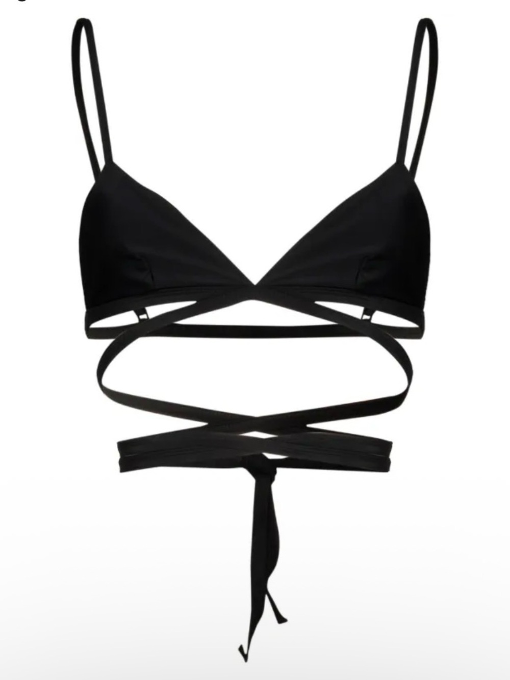 Matteau Black Wrap Triangle Bikini Top with High Waist Bottom - Picture 2 of 3